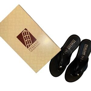 Italian Shoemakers Black Leather Sandals